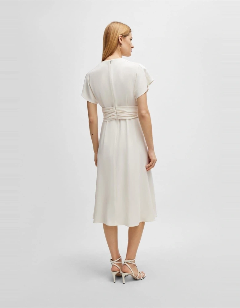 Debasa2 V-Neck Short Sleeve Midi Wrap Dress