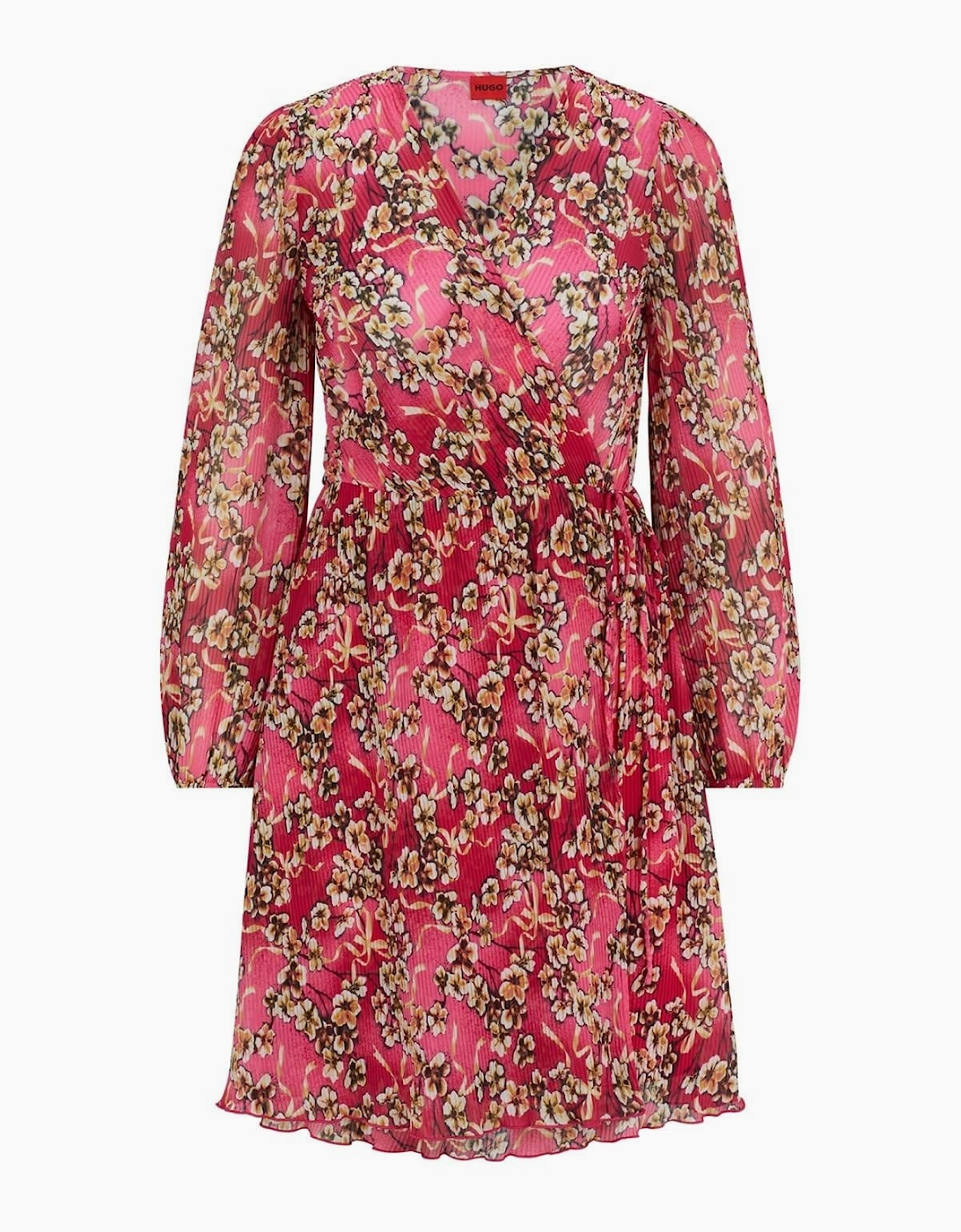 Kahula V-Neck Long Sleeve Mini Wrap Dress