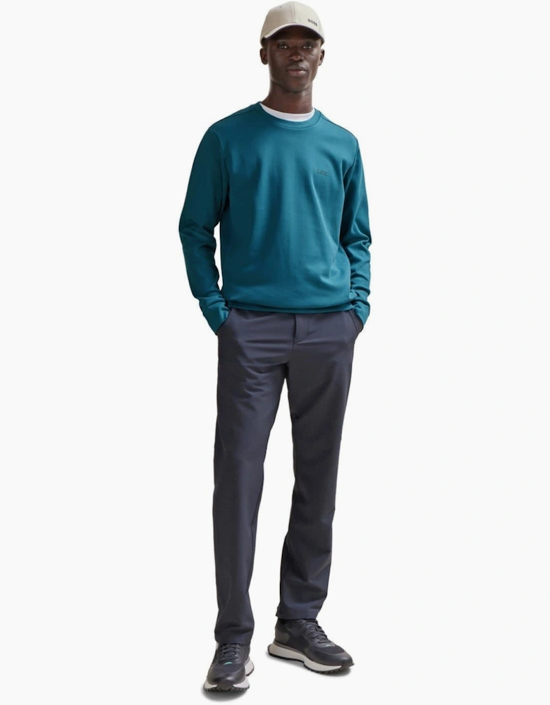 Crew Neck Ribbed Collar Raglan Sleeve Sweatshirt