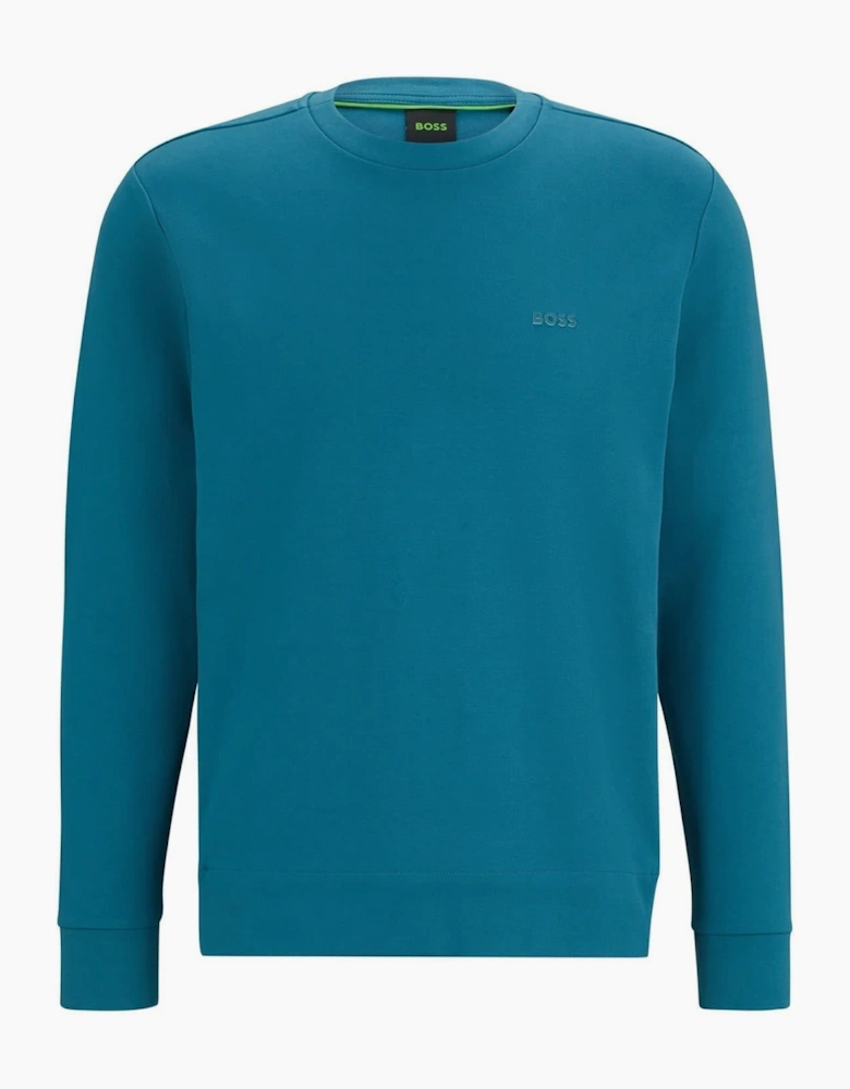 Crew Neck Ribbed Collar Raglan Sleeve Sweatshirt