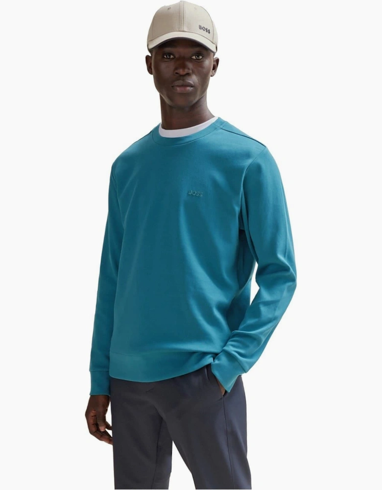 Crew Neck Ribbed Collar Raglan Sleeve Sweatshirt