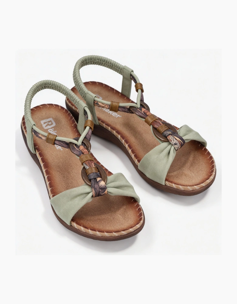 Rieker V7568 Womens Ankle Strap Sandals Green