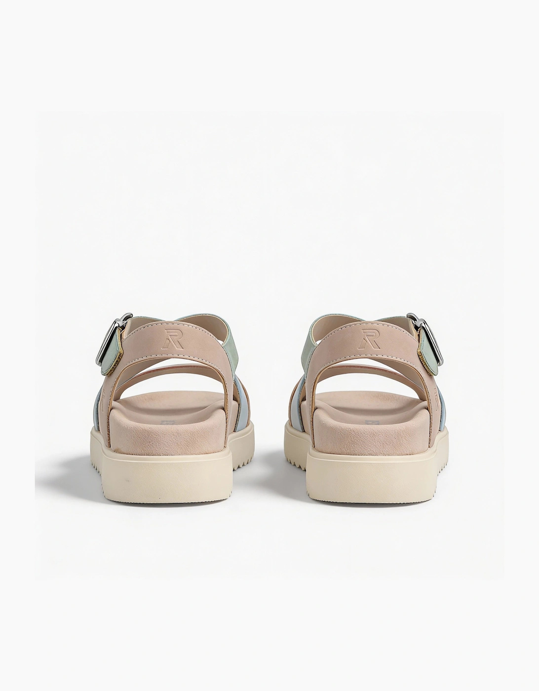Rieker V5663 Womens Ankle Strap Sandals Beige Multi
