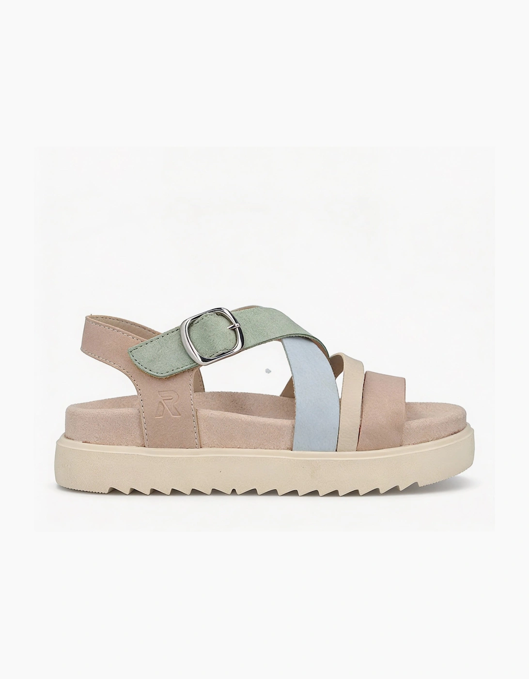 Rieker V5663 Womens Ankle Strap Sandals Beige Multi, 6 of 5