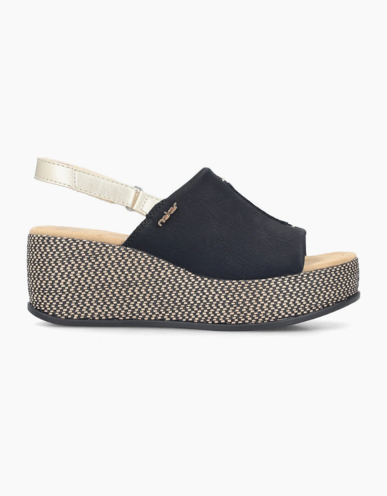 Rieker 69460 Womens Slingback Sandals Black