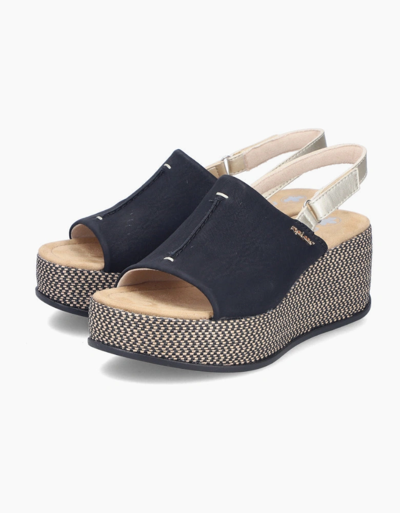 Rieker 69460 Womens Slingback Sandals Black