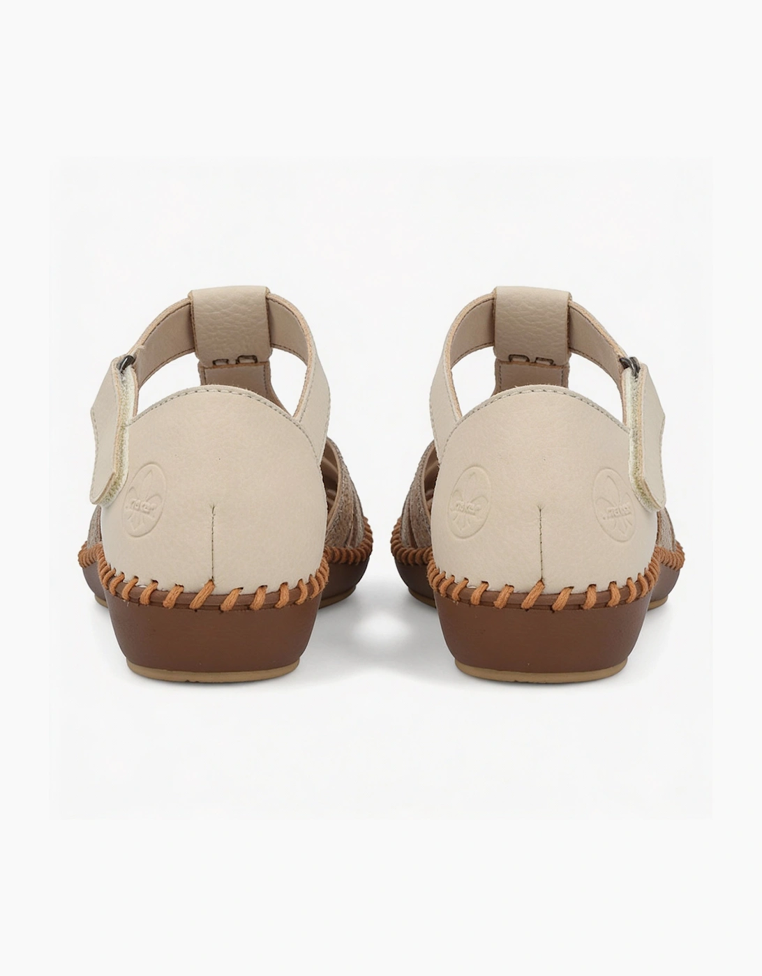 Rieker M1655 Womens Ankle Strap Sandals Cream