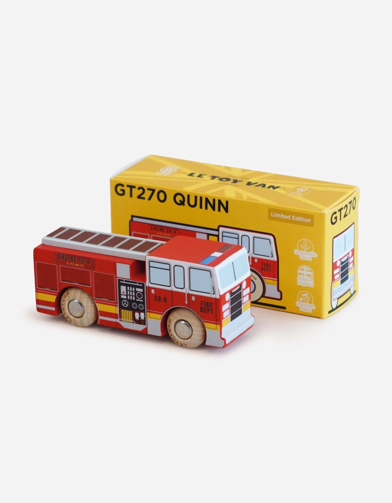 Le Toy Van GT270 Quinn Wooden Fire Engine Truck Toy in Red (W:10cm x D:4.5cm x H:3cm)