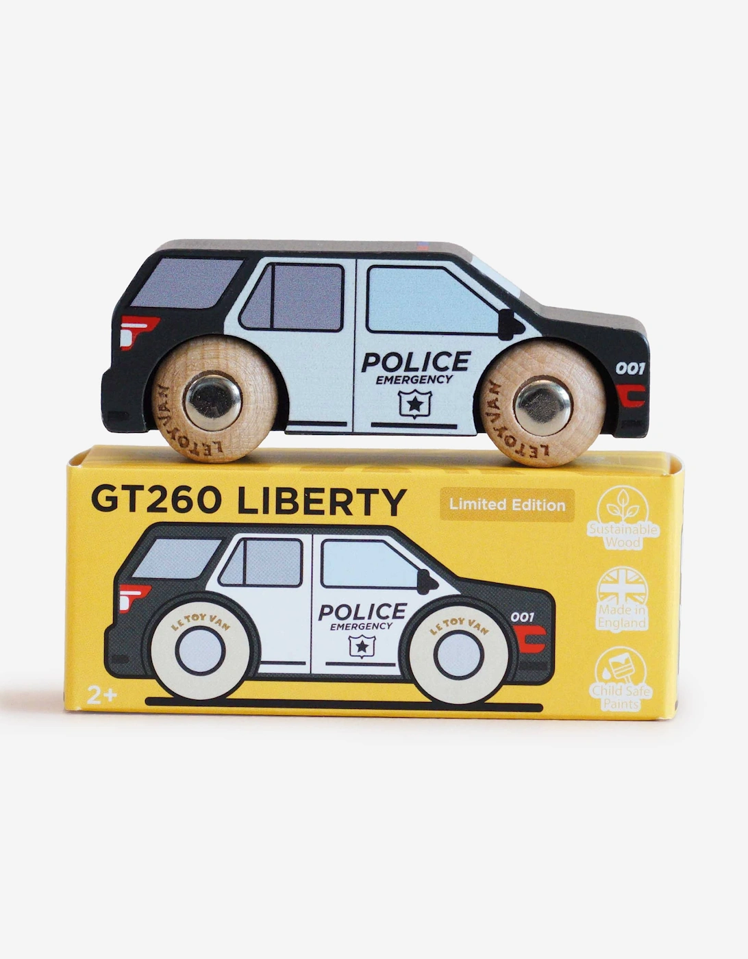 Le Toy Van GT260 Liberty Police SUV Wooden Toy Car in Black (W:9cm x D:3cm x H:3.5cm)