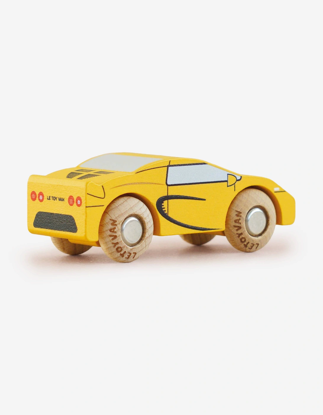 Le Toy Van GT105 Louis Wooden Toy Car in Yellow (W:8.5cm x D:3cm x H:3.2cm)