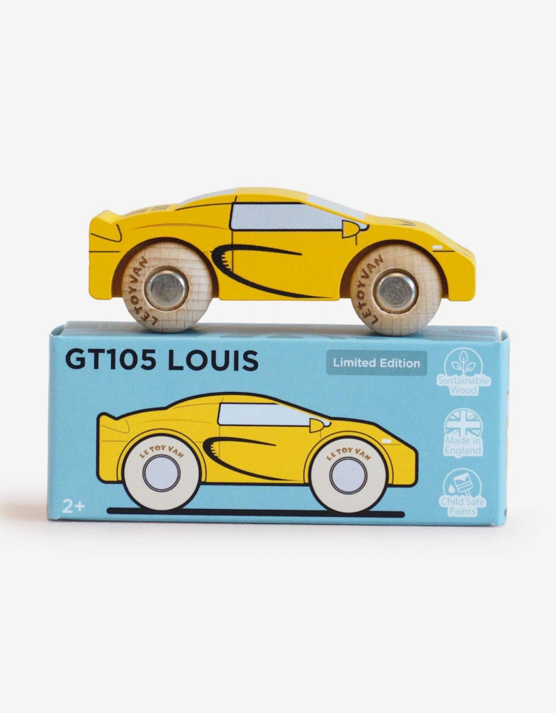 Le Toy Van GT105 Louis Wooden Toy Car in Yellow (W:8.5cm x D:3cm x H:3.2cm)