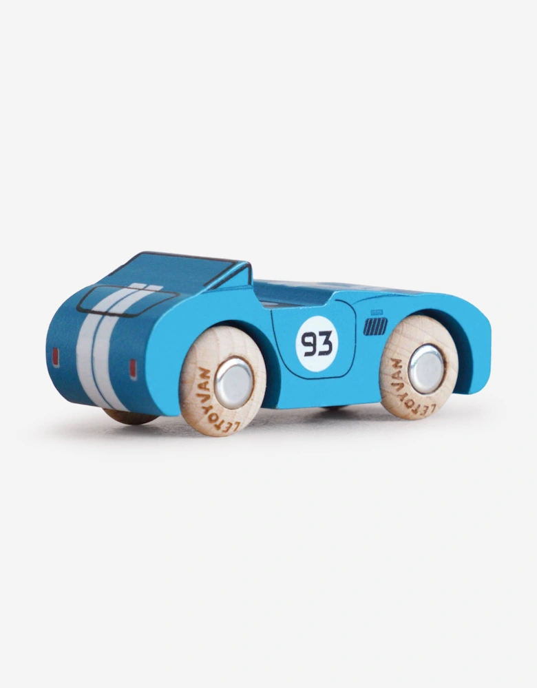 Le Toy Van GT30 Coby Wooden Toy Car in Blue (W:8.8cm x D:3cm H:3.4cm)