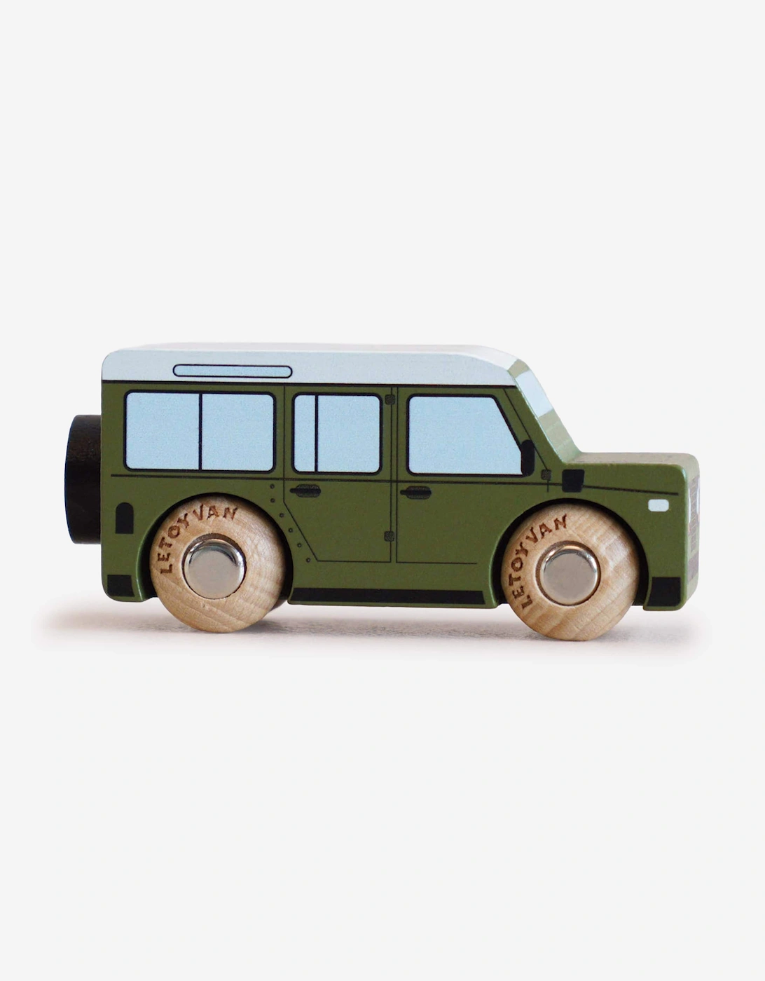 Le Toy Van GT150 Archie Wooden Toy Car in Green (W:9.2cm x D:3cm x H:4.4cm)