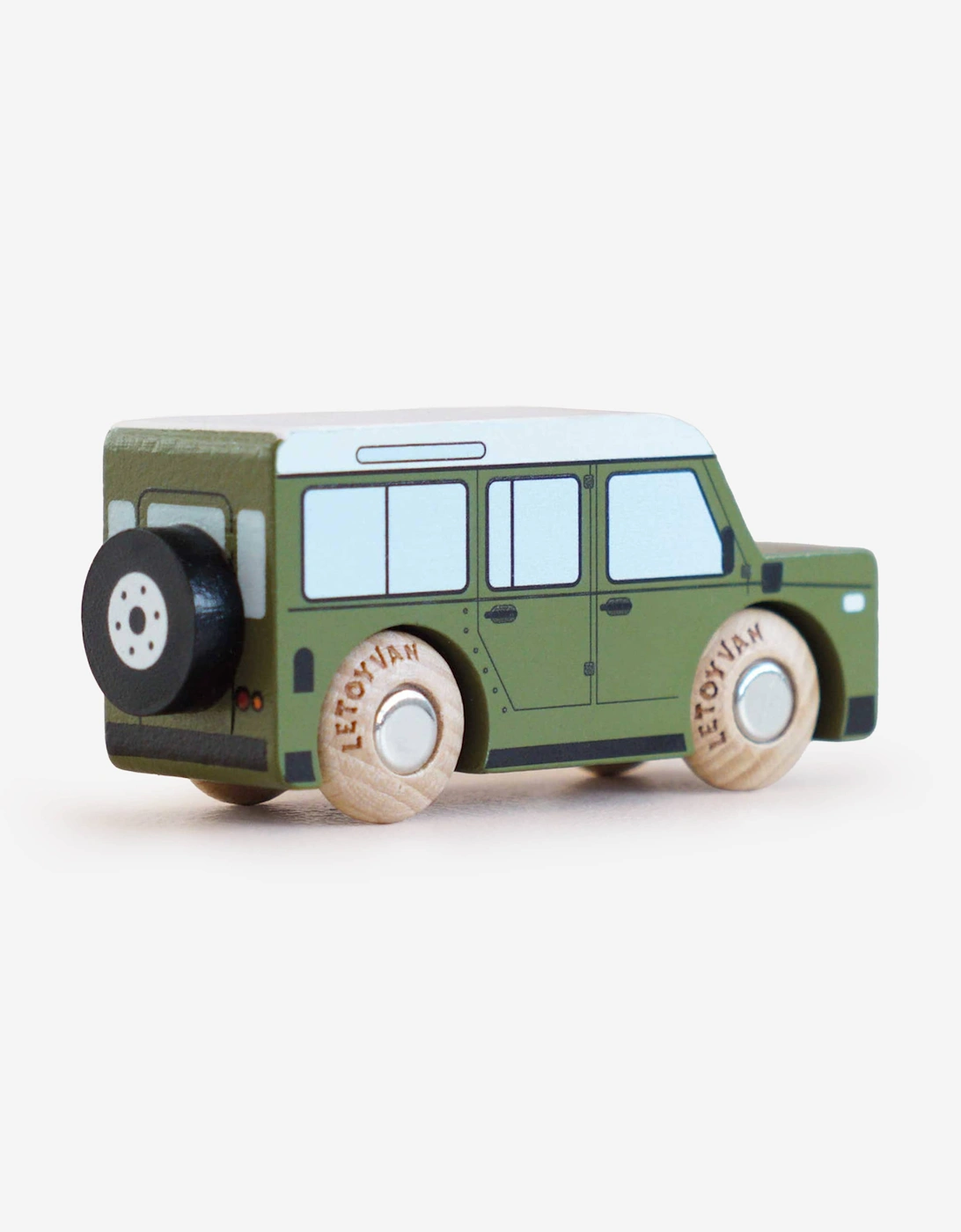 Le Toy Van GT150 Archie Wooden Toy Car in Green (W:9.2cm x D:3cm x H:4.4cm)