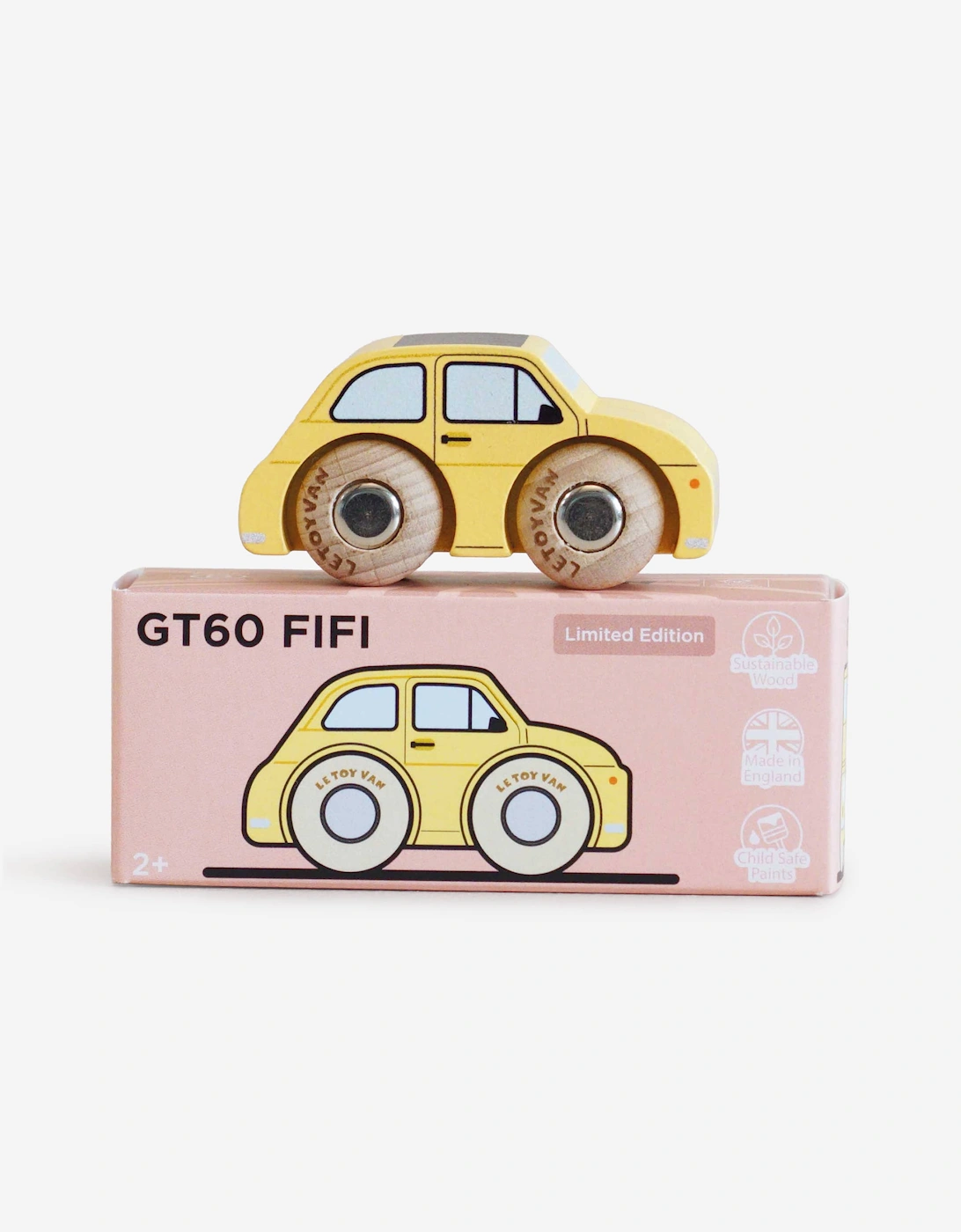 Le Toy Van GT60 Fifi Wooden Toy Car in Yellow (W:6.5cm x D:3cm x H:3.5cm)