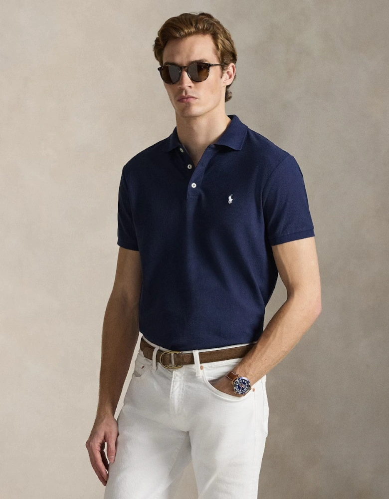 Polo Ralph Lauren Honeycomb Texture Polo Shirt 005 Cruise Navy