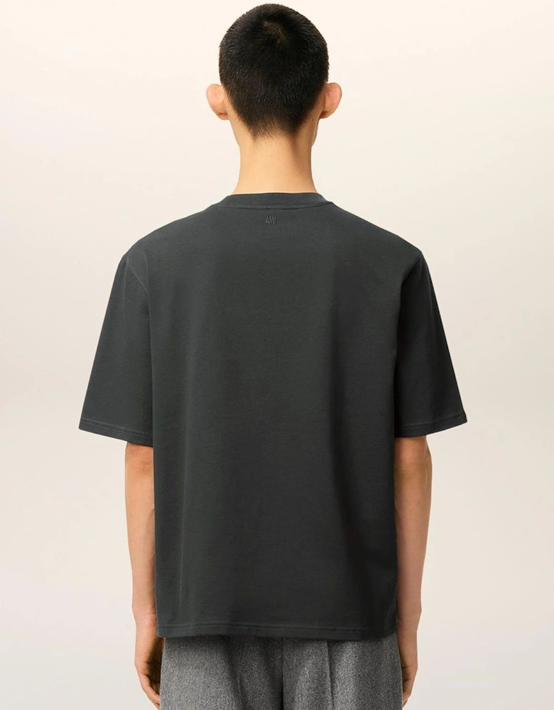 Ami Paris De Coeur Jersey T-shirt in Dark Grey