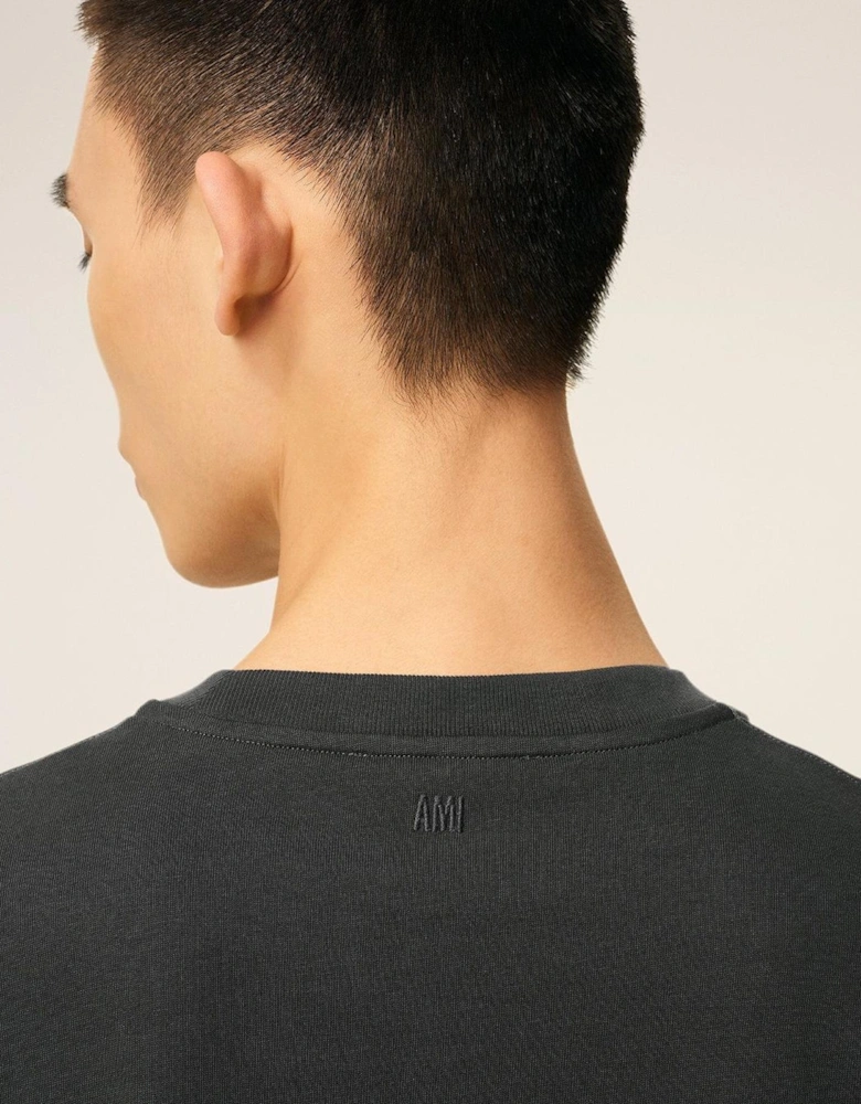 Ami Paris De Coeur Jersey T-shirt in Dark Grey