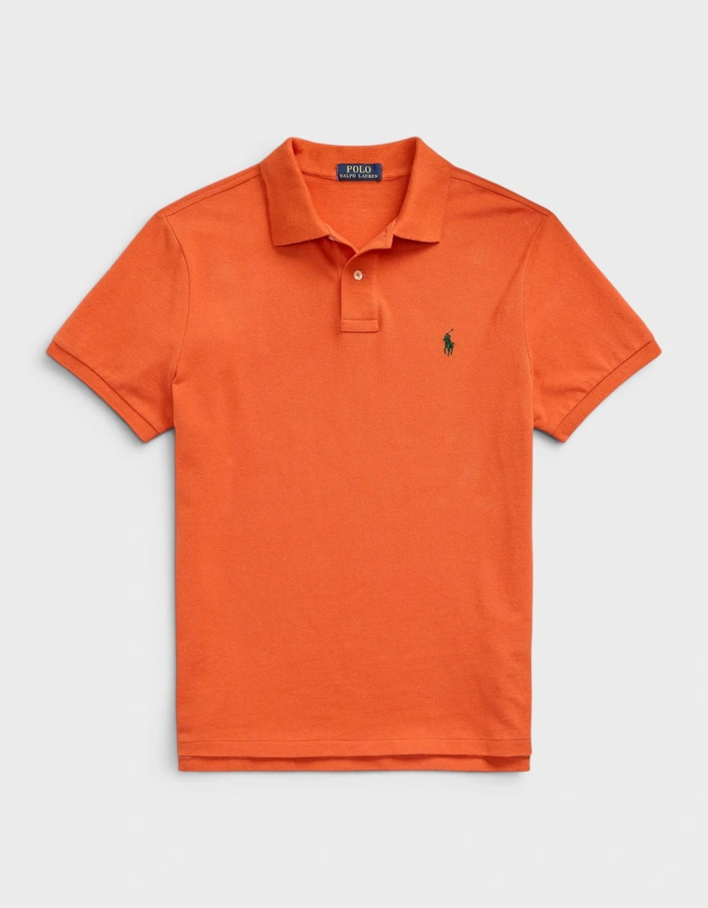 Polo Short Sleeve Logo Shirt Classic Fit Orange Green