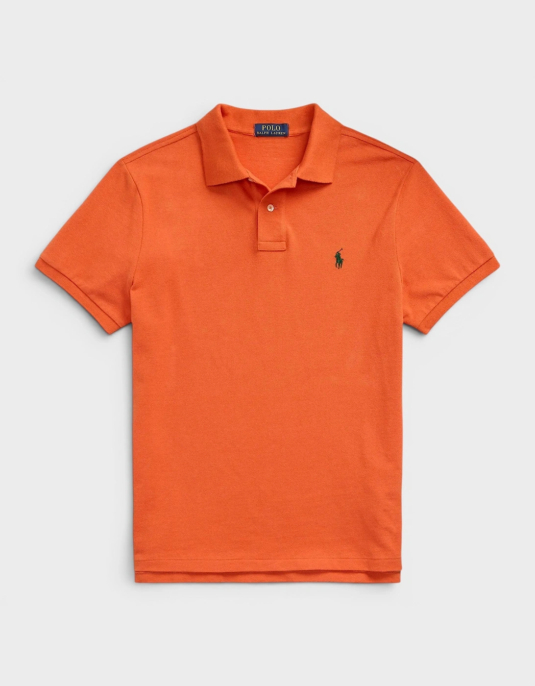 Polo Short Sleeve Logo Shirt Classic Fit Orange Green