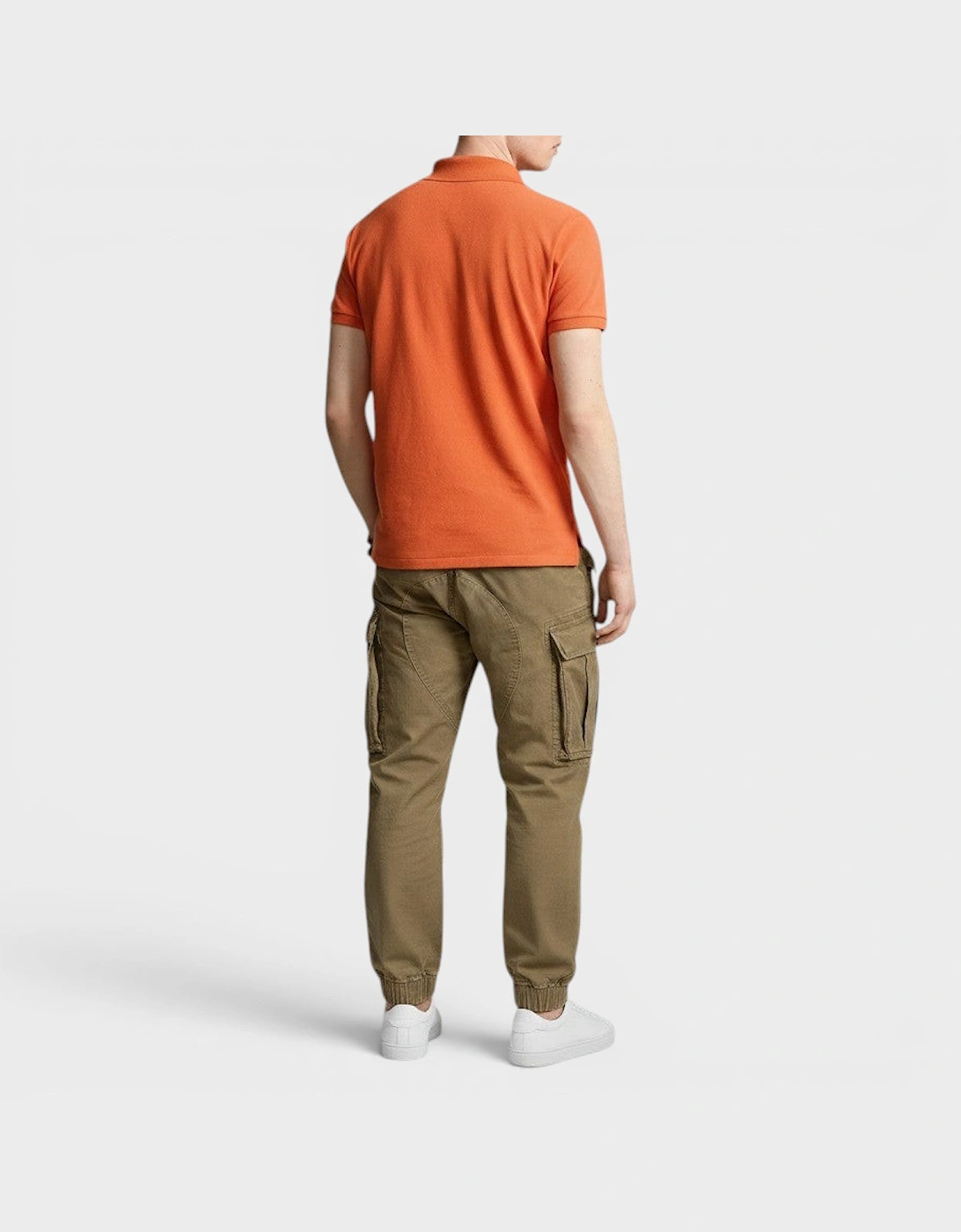 Polo Short Sleeve Logo Shirt Classic Fit Orange Green