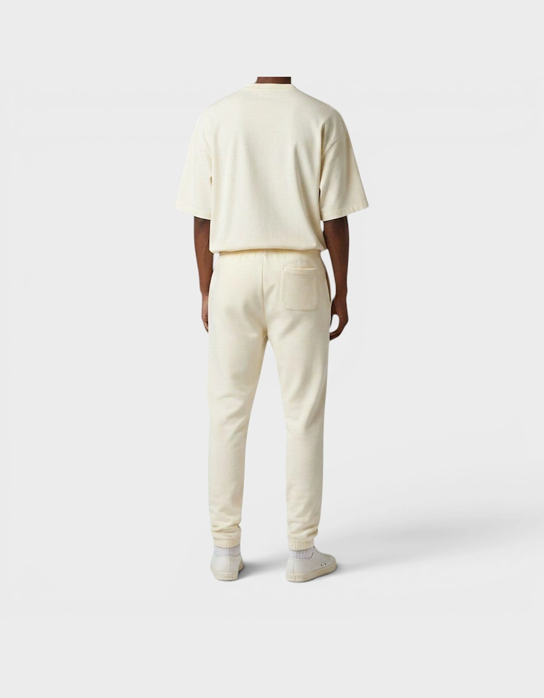 Logo Drawstring Track Pants Cream