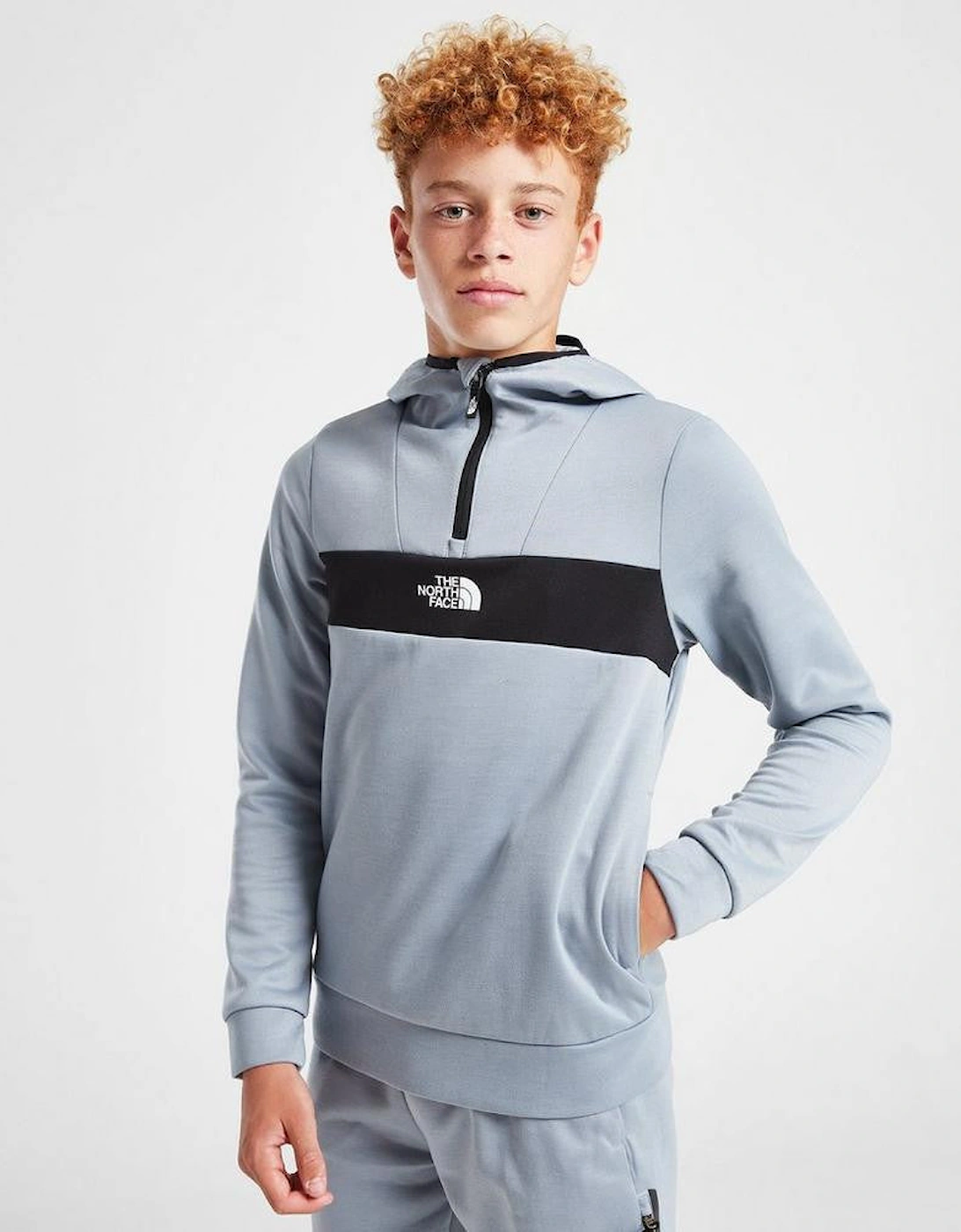 The North Face 1/4 Zip Kids Hoodie Grey