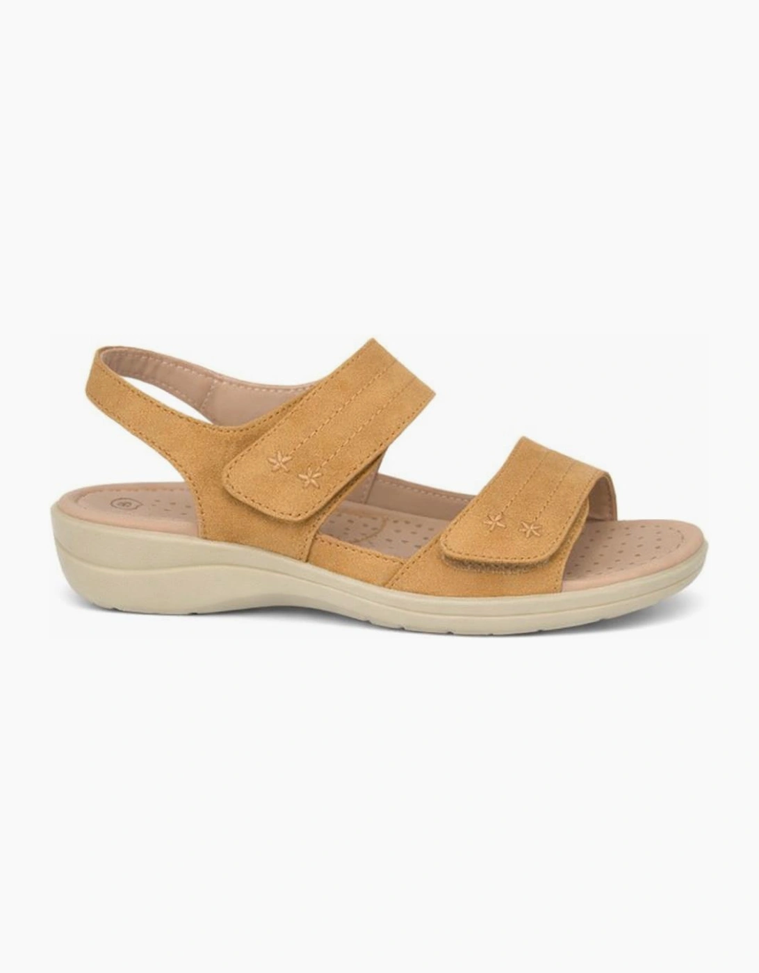 Ladies Cross Strap Sandals Beige, 6 of 5