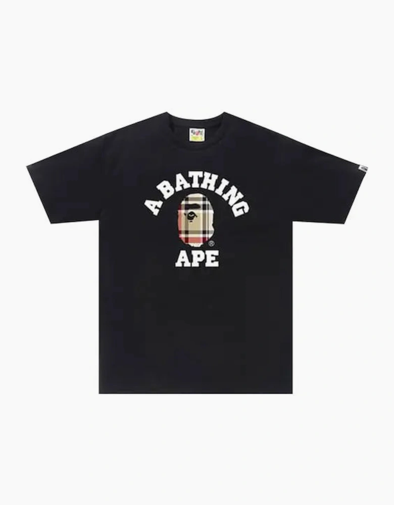 BAPE Check College Tee Black/Beige
