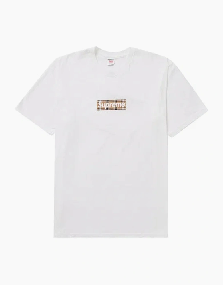 Supreme Burberry Box Logo Tee Shirt White