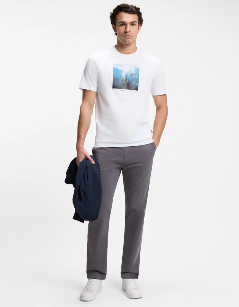 BOSS Orange Te Creature Mens Graphic Print T-Shirt - Natural 101