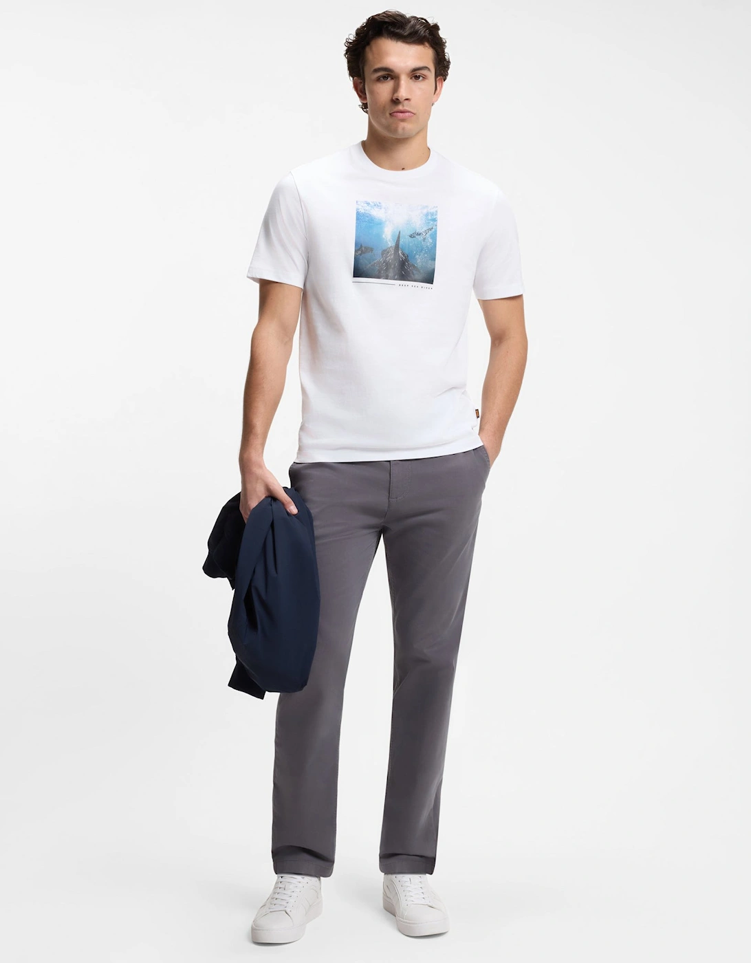 BOSS Orange Te Creature Mens Graphic Print T-Shirt - Natural 101