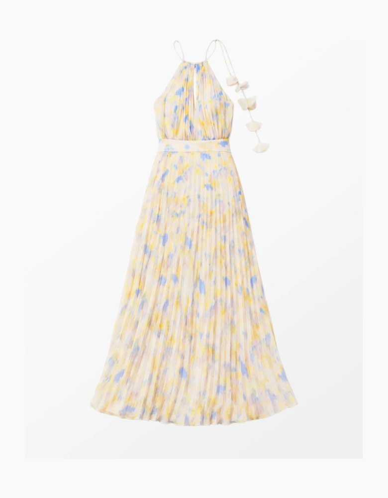 Allegra Watercolour Floral Pleated Maxi Dress