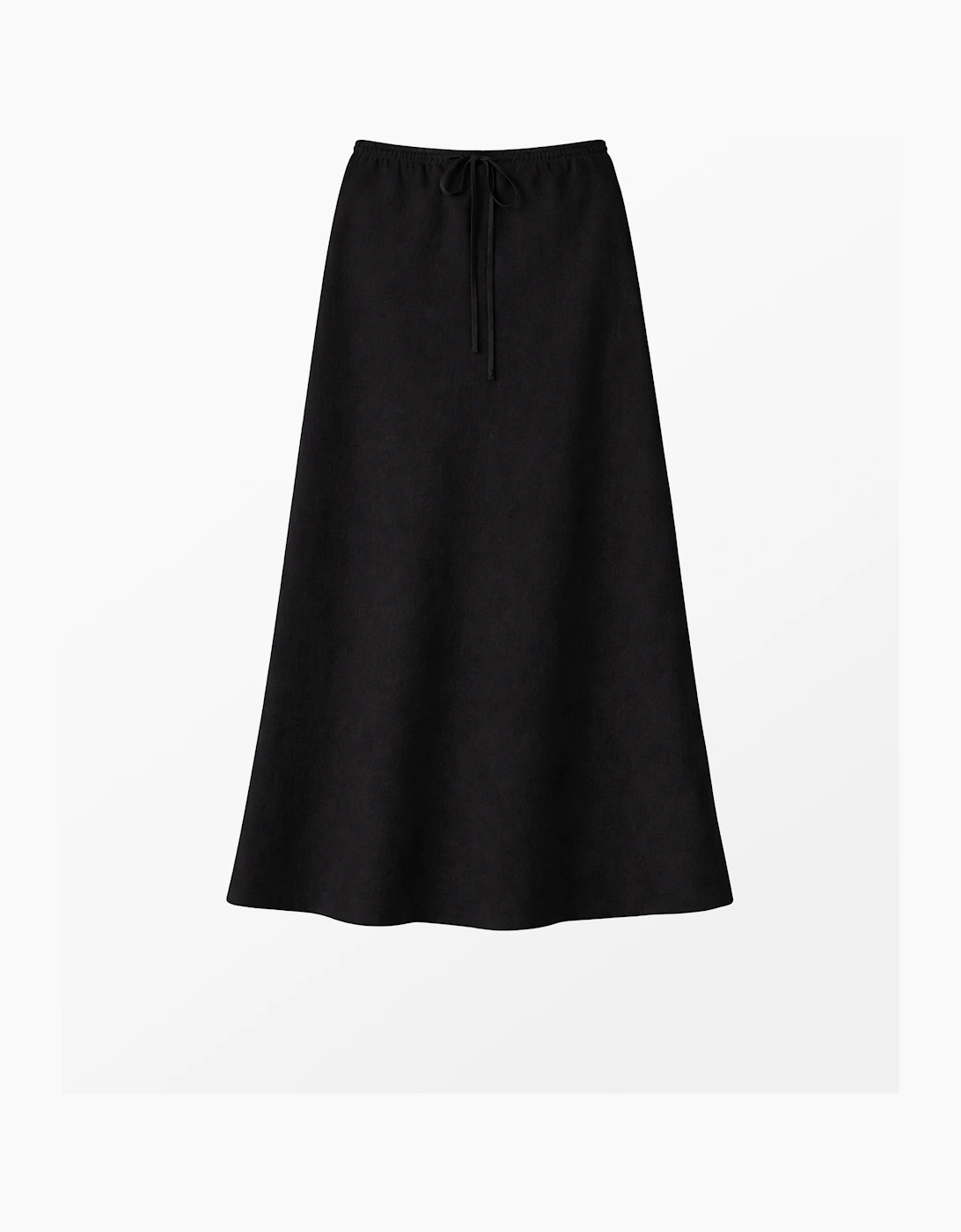 Petite Black Bias Skirt With Linen