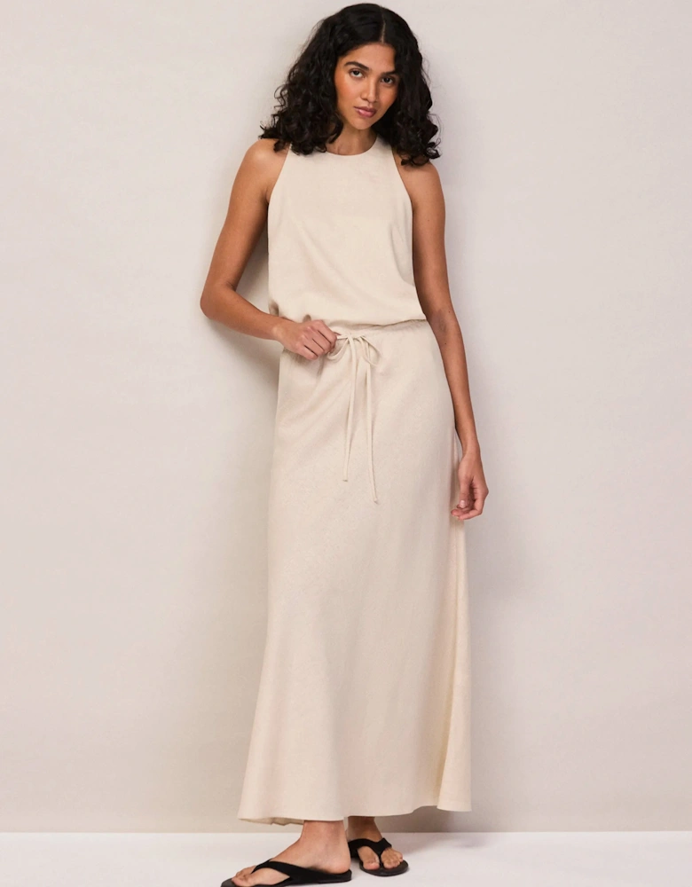 Natural Linen Blend Halter Top