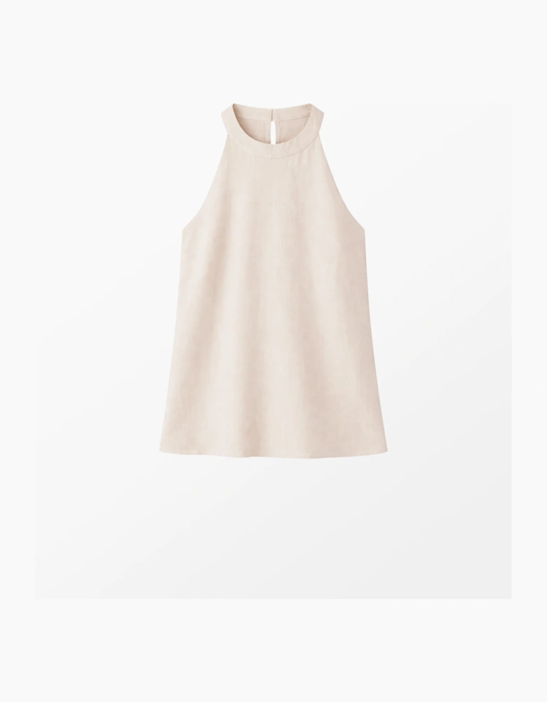 Natural Linen Blend Halter Top