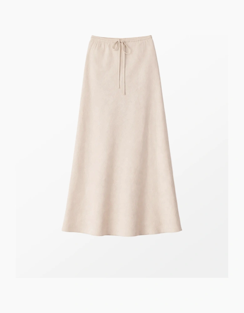 Natural Linen Blend Bias Skirt