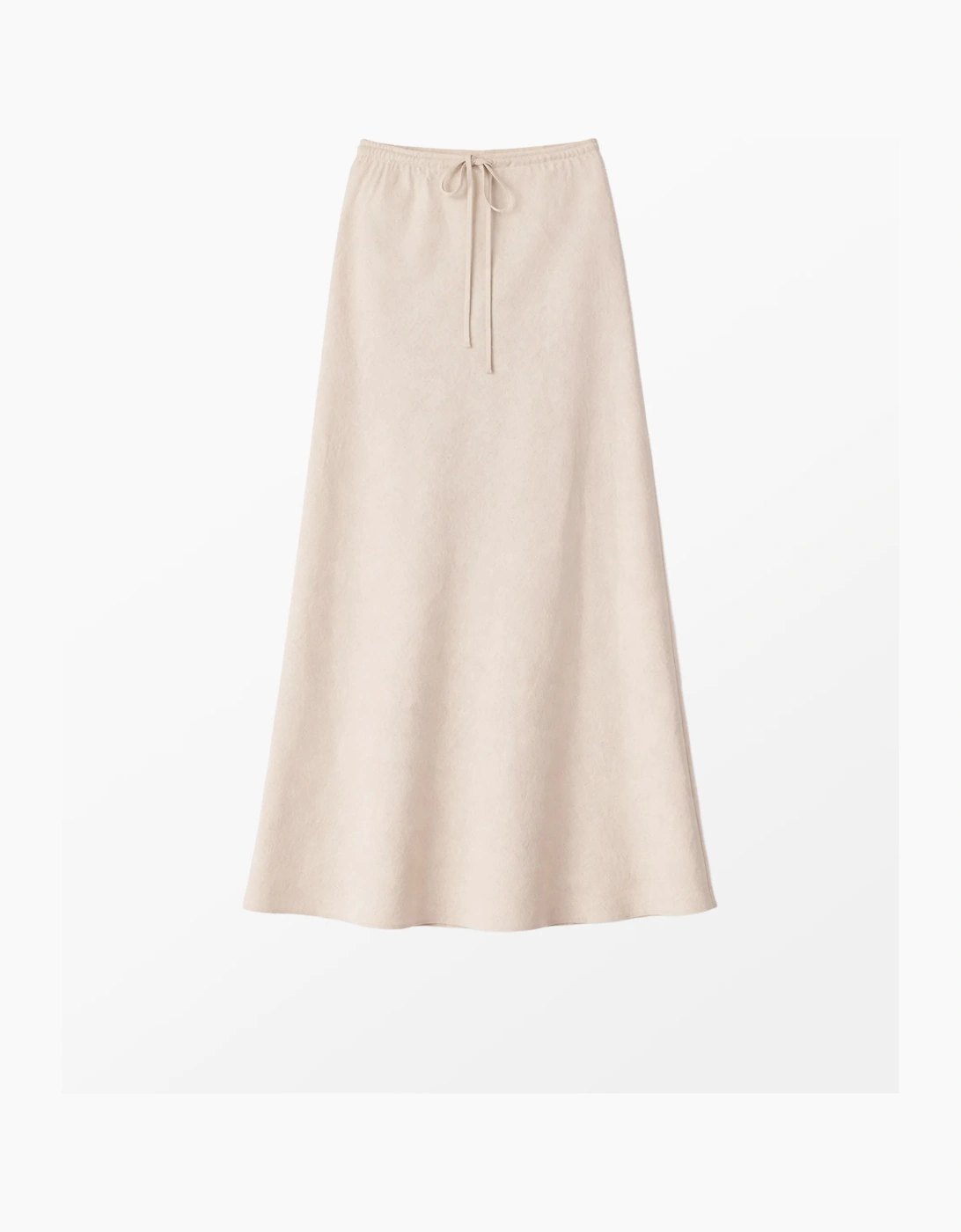 Natural Linen Blend Bias Skirt