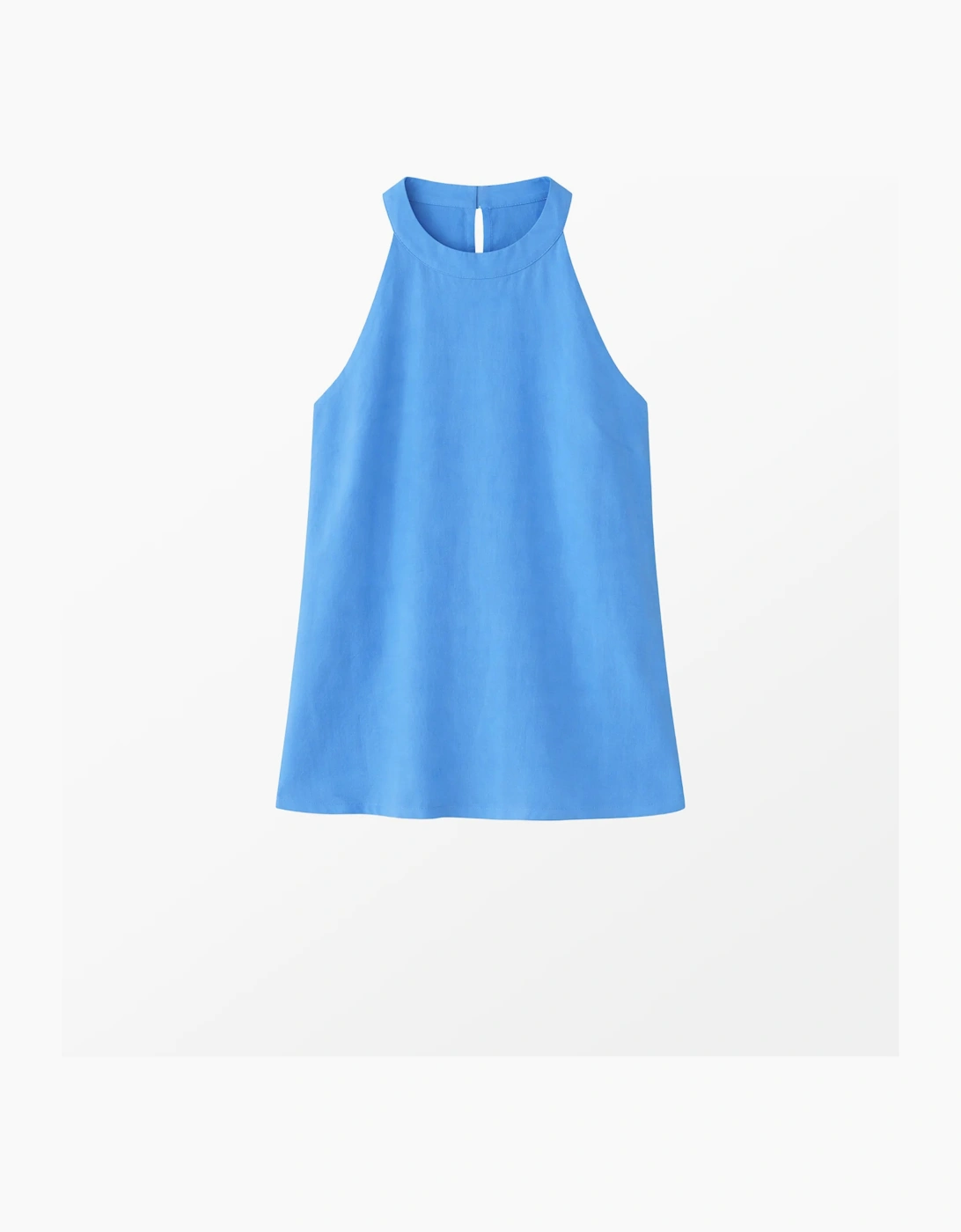 Blue Linen Blend Halter Top