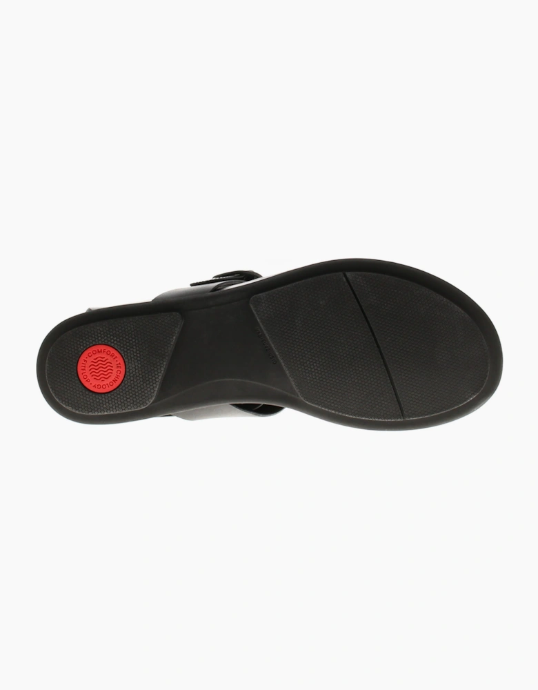 FitFlop Womens Flip Flops Gracie Leather Slip On black UK Size