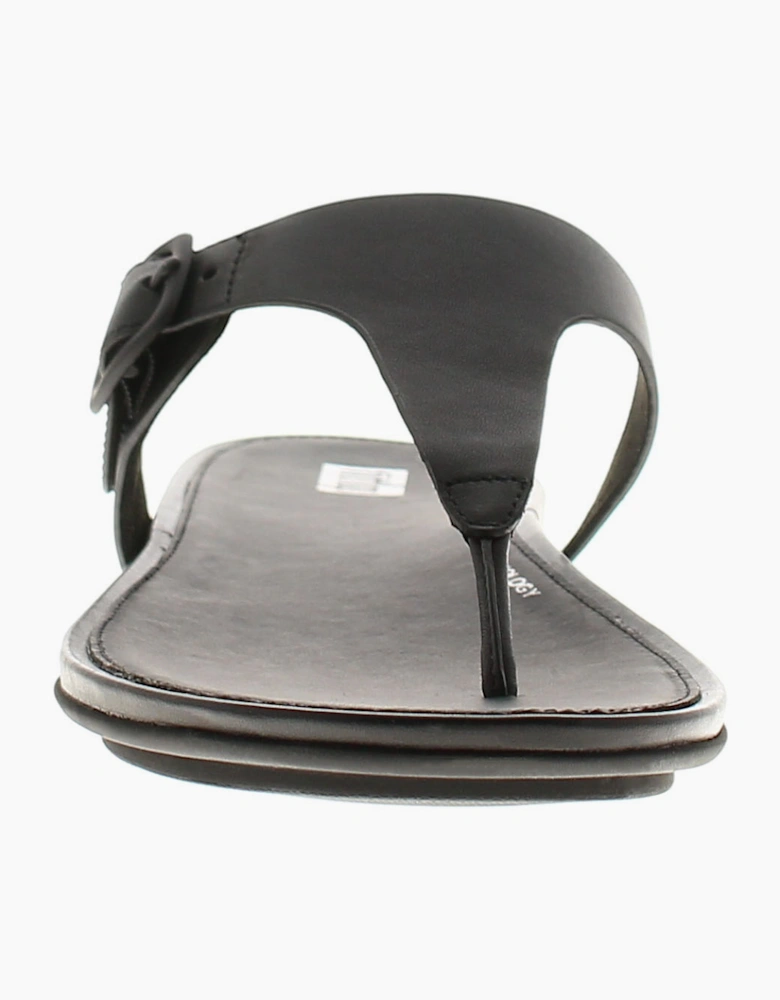 FitFlop Womens Flip Flops Gracie Leather Slip On black UK Size
