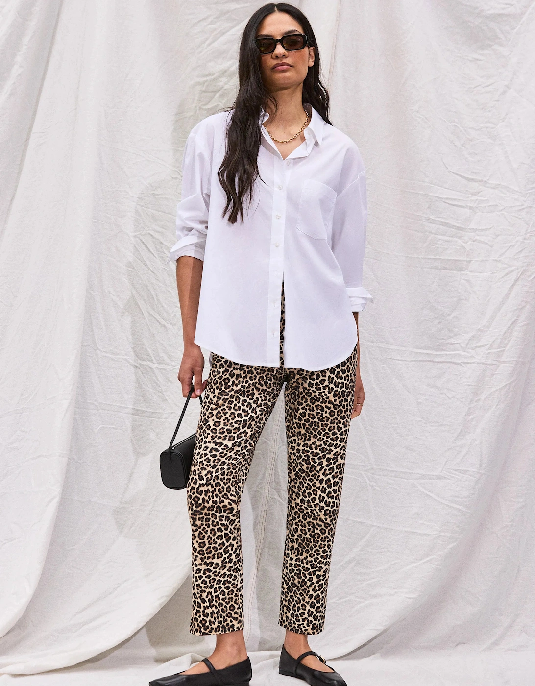 Petite White Cutwork Embroidered Back Shirt