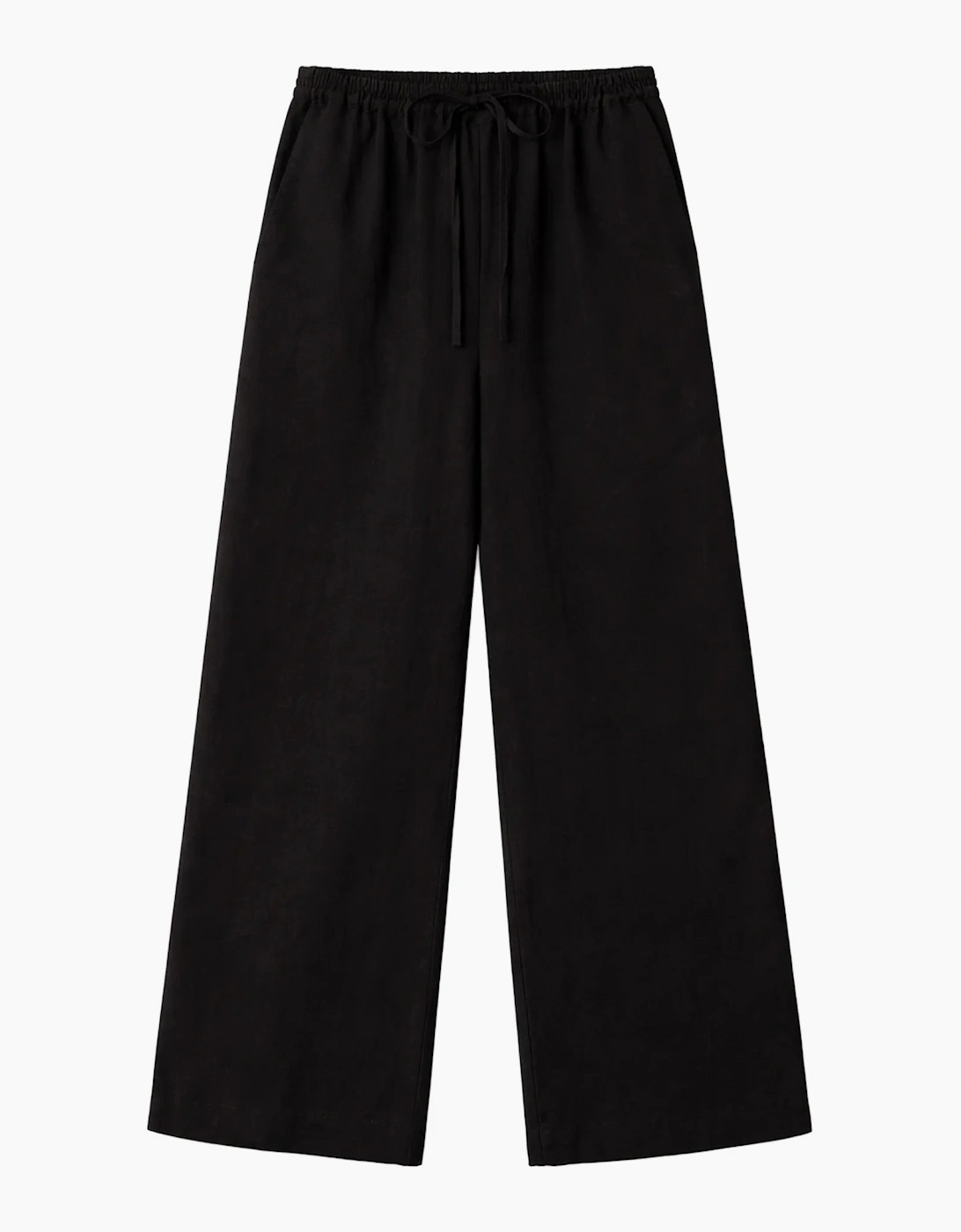 Black Drawstring Trousers With Linen, 6 of 5