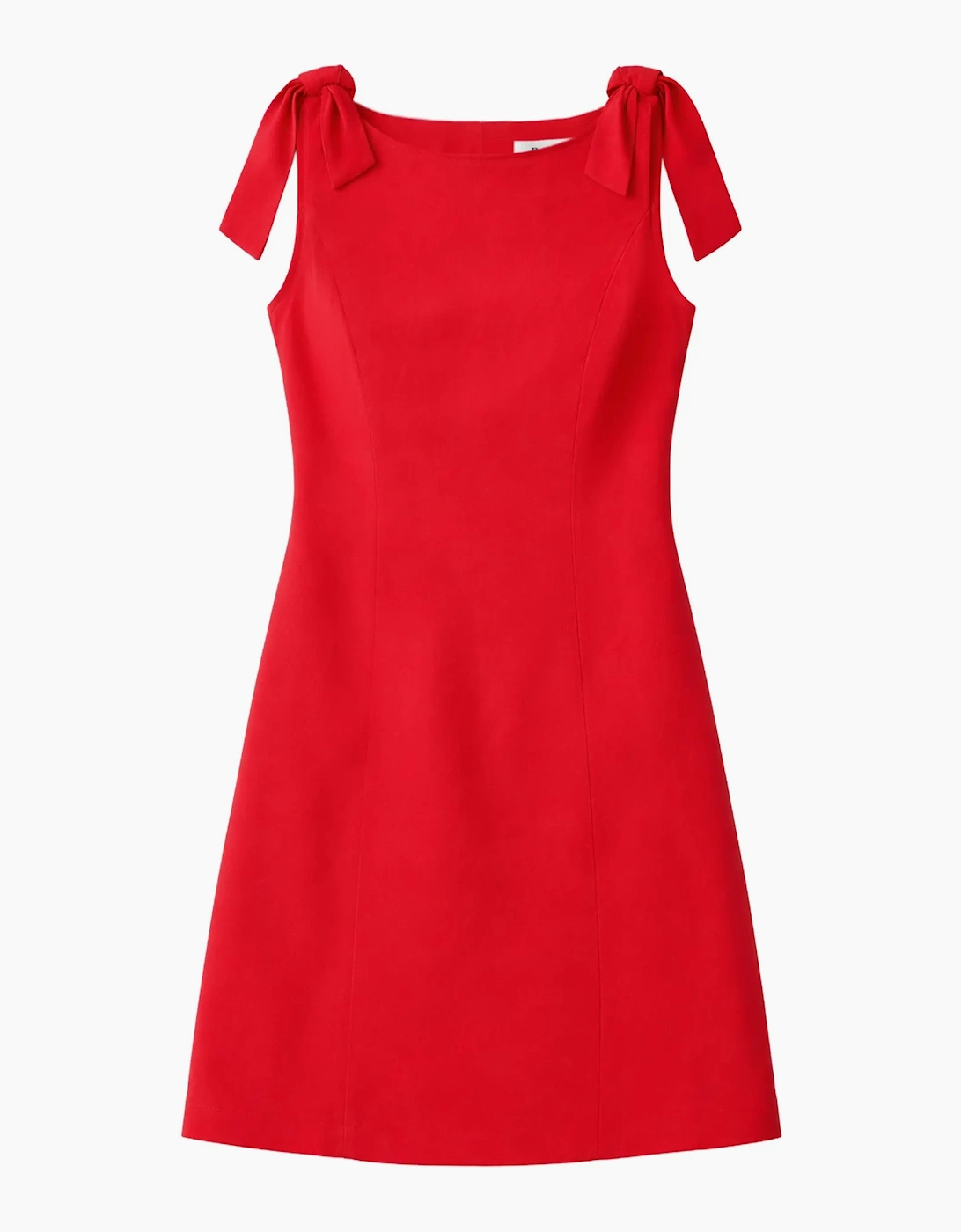 Petite Red Linen-Blend Bow-Detail Mini Dress, 7 of 6