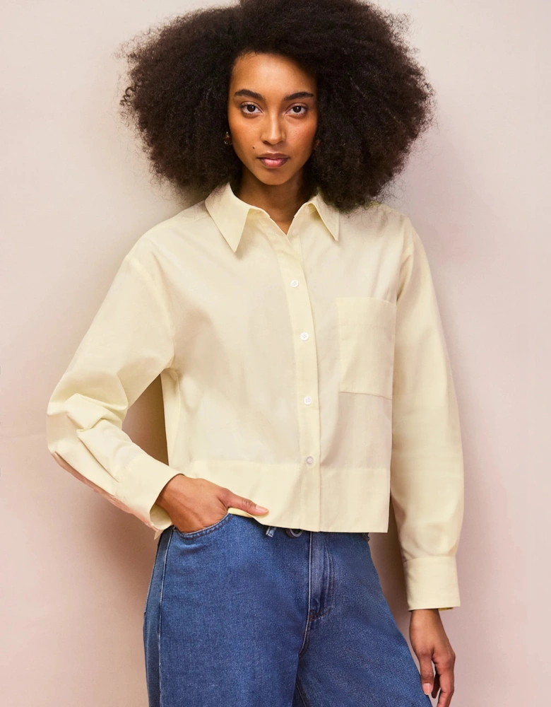 Buttermilk Cotton Poplin Cropped Shirt