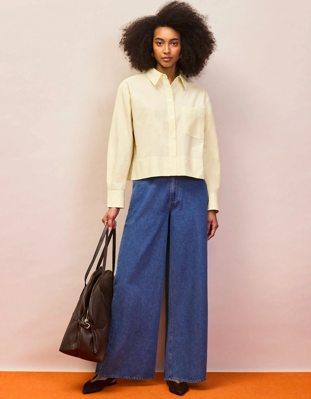 Buttermilk Cotton Poplin Cropped Shirt