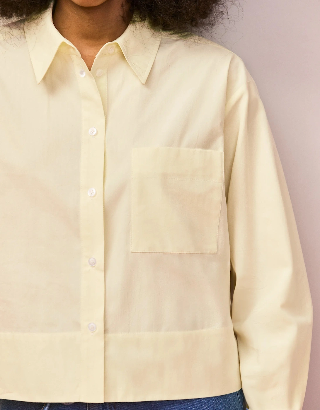 Buttermilk Cotton Poplin Cropped Shirt