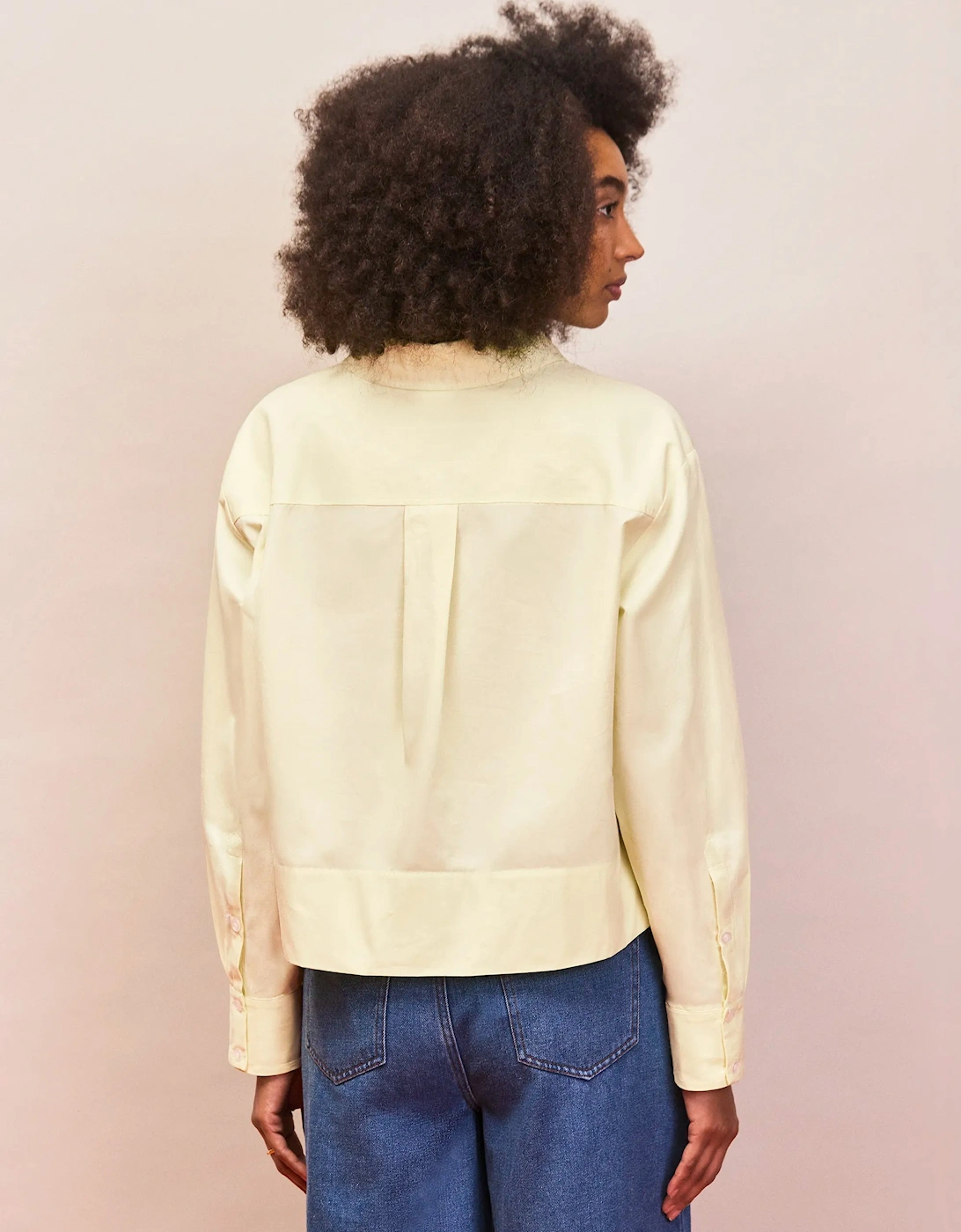 Buttermilk Cotton Poplin Cropped Shirt