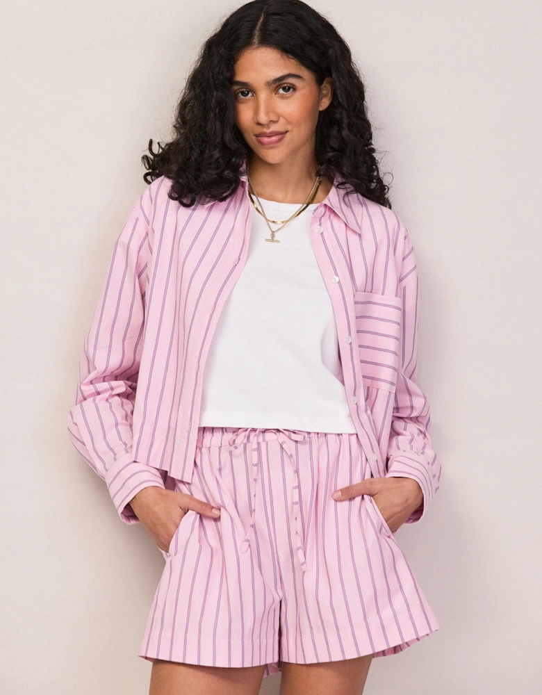 Pink Stripe Cotton Shirt