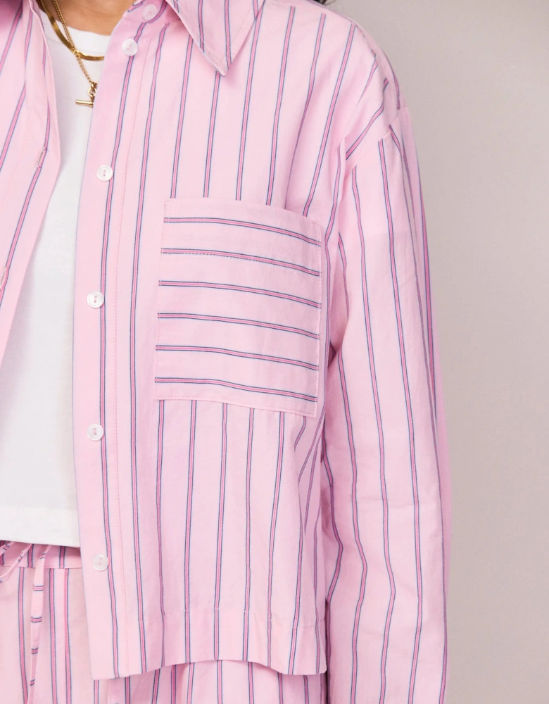 Pink Stripe Cotton Shirt